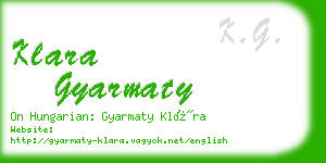 klara gyarmaty business card
